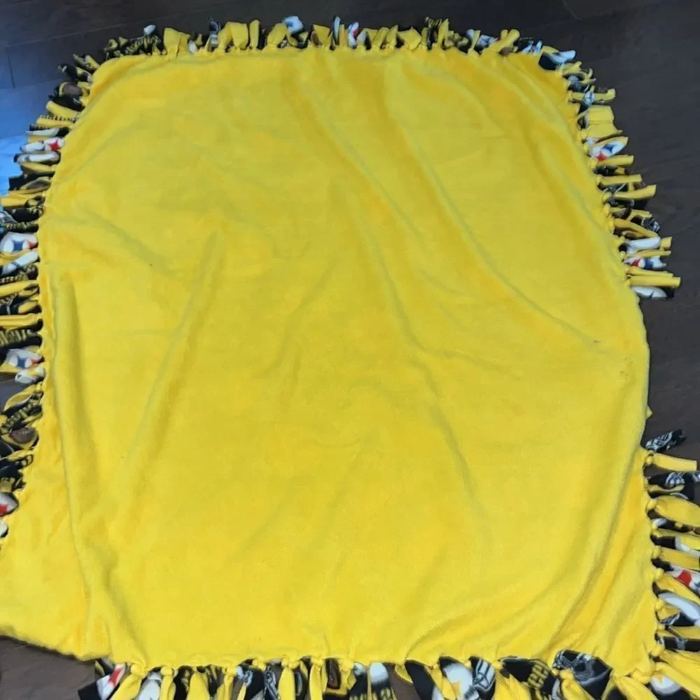 Pittsburgh Steelers homemade fleece style football throw blanket 57” x 47”approx